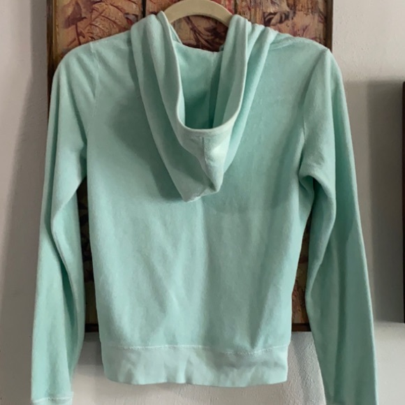 JUICY COUTURE Y2K TERRYCLOTH JACKET MINT GREEN ZIP HOODIE JACKET M - Picture 7 of 13